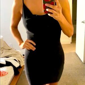 Tight mini black dress